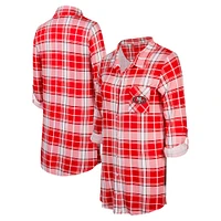 Women's Concepts Sport Scarlet San Francisco 49ers Ashford Plaid Knit Nightshirt