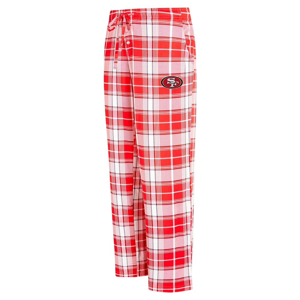Women's Concepts Sport Scarlet San Francisco 49ers Ashford Plaid Knit Pants