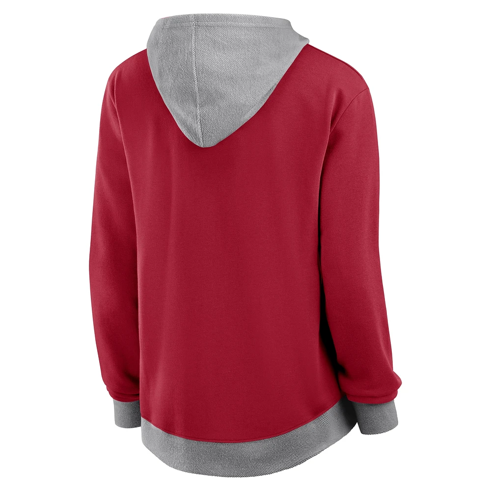 Women's Fanatics  Scarlet San Francisco 49ers Hit It Full-Zip Hoodie