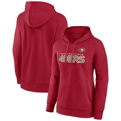 Sweat à capuche emblématique en coton polaire pour femmes Fanatics Scarlet San Francisco 49ers