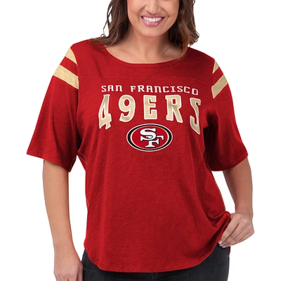 T-shirt à manches 3/4 pour femme G-III 4Her by Carl Banks Red San Francisco 49ers Plus Linebacker