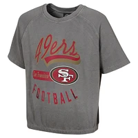 Women's  Gray San Francisco 49ers Mineral Wash Short Sleeve Top
