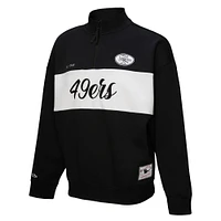 Women's Mitchell & Ness Black San Francisco 49ers Quarter-Zip Jacket