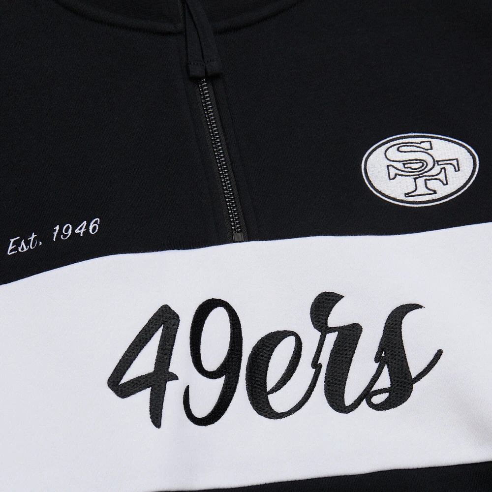 Women's Mitchell & Ness Black San Francisco 49ers Quarter-Zip Jacket