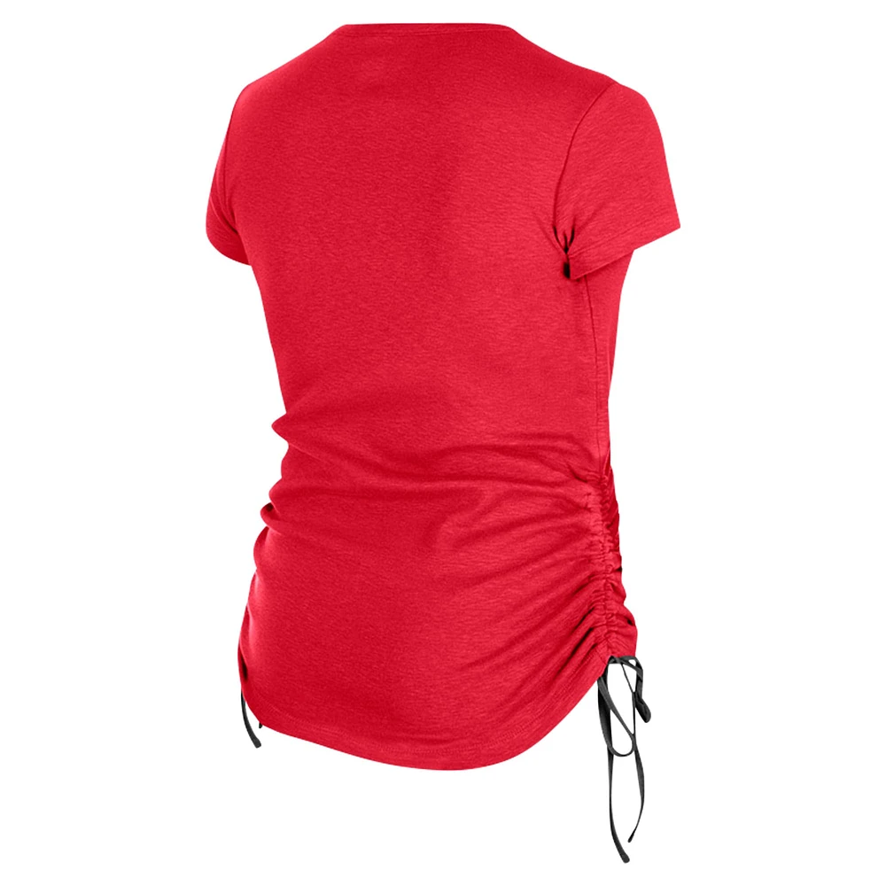 Women's New Era Red San Francisco 49ers Ruched Side T-Shirt
