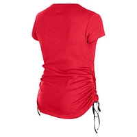 Women's New Era Red San Francisco 49ers Ruched Side T-Shirt