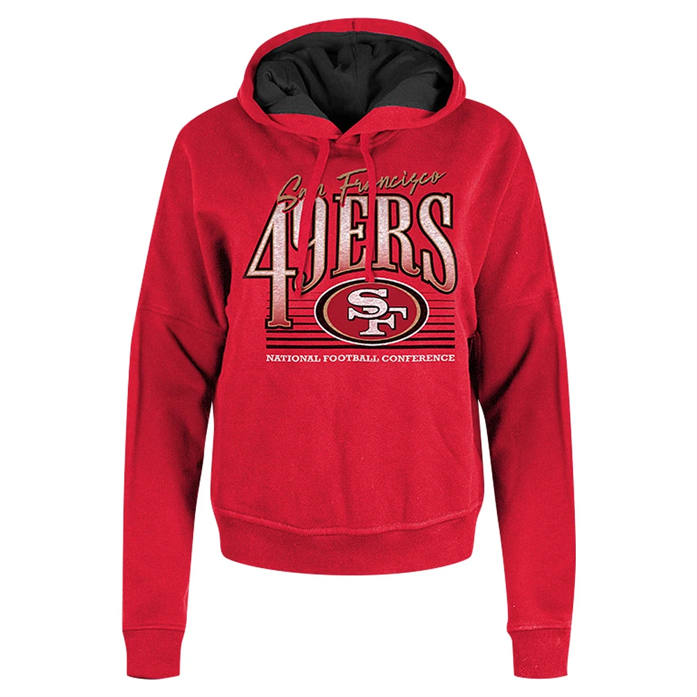 Sweat à capuche enfiler New Era Scarlet San Francisco 49ers Boxy pour femme