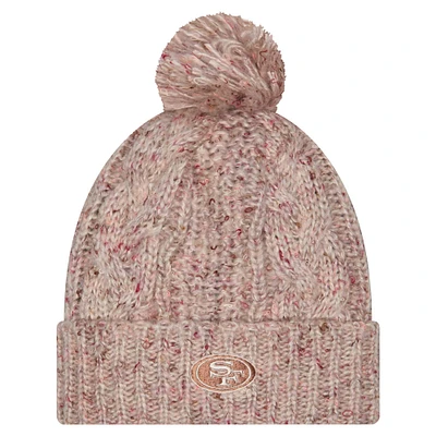 Bonnet tricoté à revers tendance avec pompon pour femme New Era Stone San Francisco 49ers