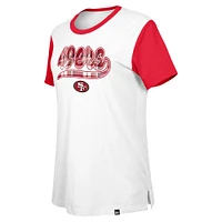 Women's New Era White/Scarlet San Francisco 49ers 3rd Down T-Shirt