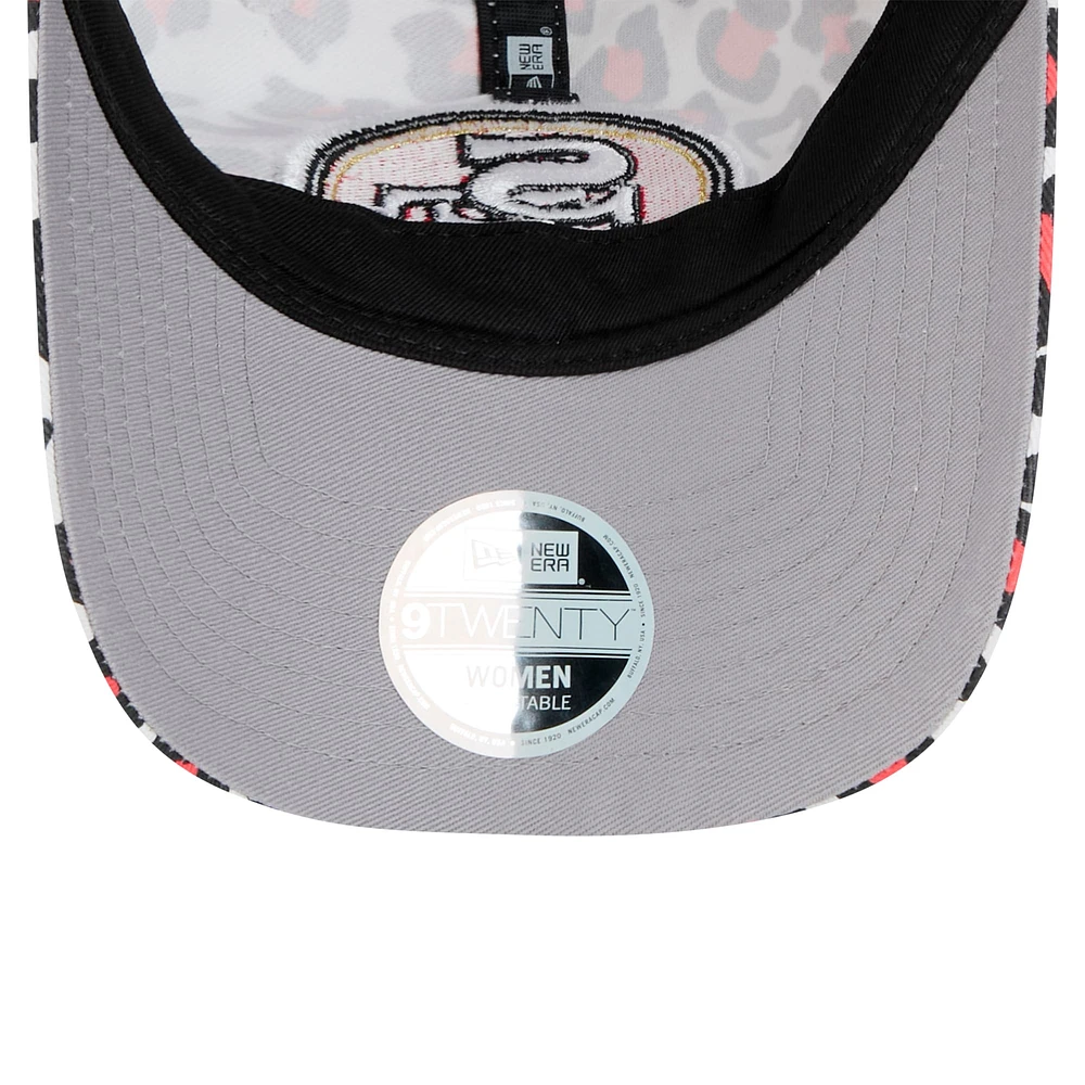 Women's New Era White San Francisco 49ers Active Leopard 9TWENTY Adjustable Hat