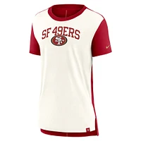 Women's Nike Cream/Scarlet San Francisco 49ers Wordmark Tri-Blend T-Shirt