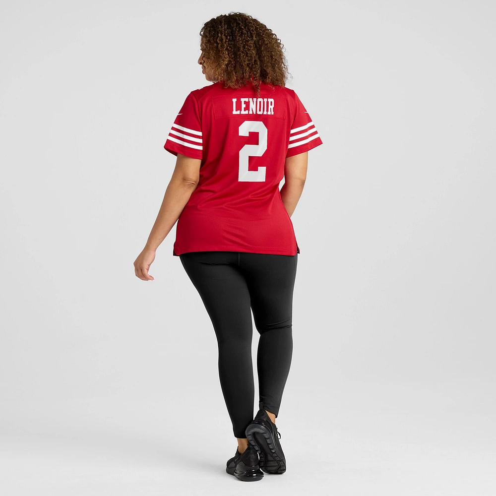 Maillot de match Nike Deommodore Lenoir Scarlet San Francisco 49ers pour femme