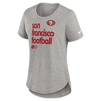 Women's Nike Heather Gray San Francisco 49ers Team Shout-Out Tri-Blend T-Shirt