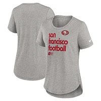 Women's Nike Heather Gray San Francisco 49ers Team Shout-Out Tri-Blend T-Shirt