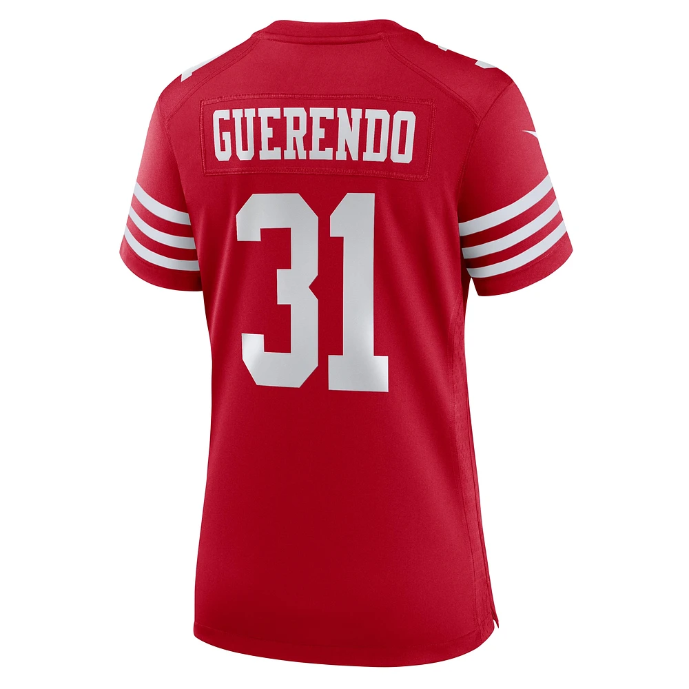 Women's Nike Isaac Guerendo  Scarlet San Francisco 49ers Game Jersey