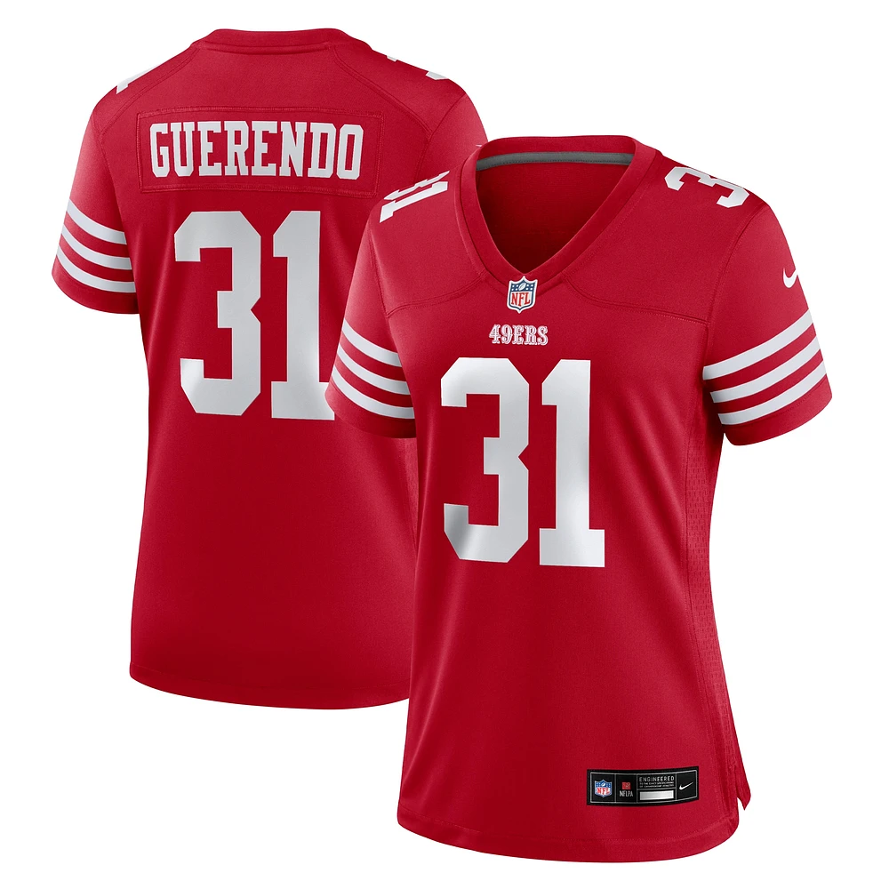 Women's Nike Isaac Guerendo  Scarlet San Francisco 49ers Game Jersey