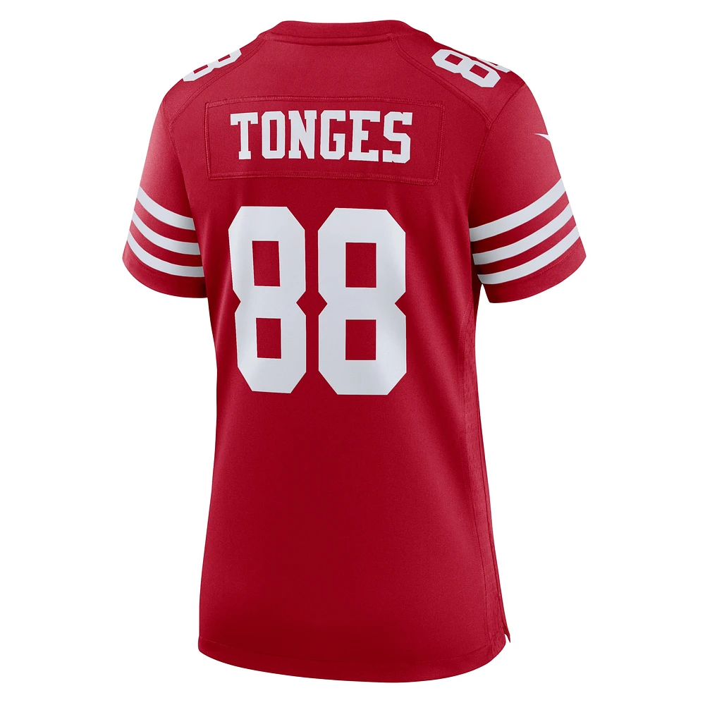 Women's Nike Jake Tonges  Scarlet San Francisco 49ers Team Game Jersey