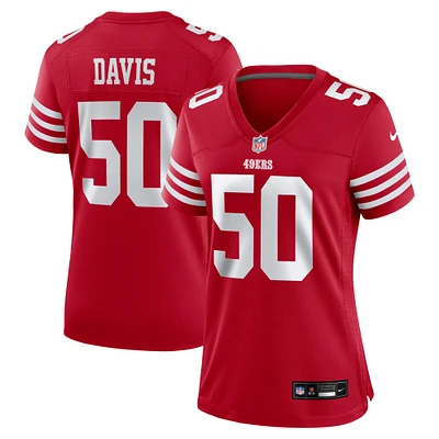 Maillot de match l'équipe Nike Khalil Davis Scarlet San Francisco 49ers pour femme