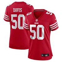 Maillot de match l'équipe Nike Khalil Davis Scarlet San Francisco 49ers pour femme