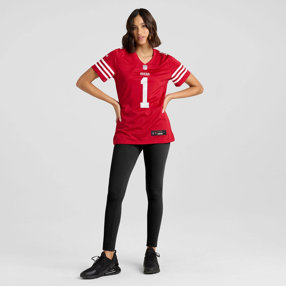Women's Nike Number 1 Bride Scarlet San Francisco 49ers Game Jersey