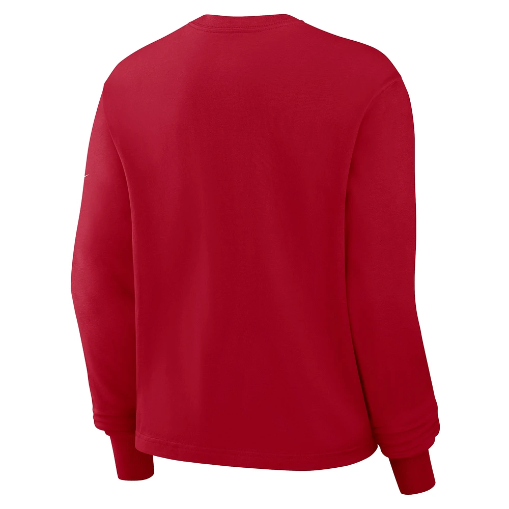 Women's Nike Scarlet San Francisco 49ers Boxy Long Sleeve T-Shirt