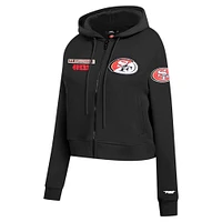 Women's Pro Standard Black San Francisco 49ers Split Logo Full-Zip Hoodie