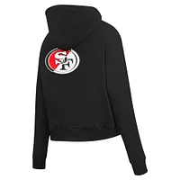 Women's Pro Standard Black San Francisco 49ers Split Logo Full-Zip Hoodie