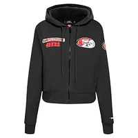 Women's Pro Standard Black San Francisco 49ers Split Logo Full-Zip Hoodie