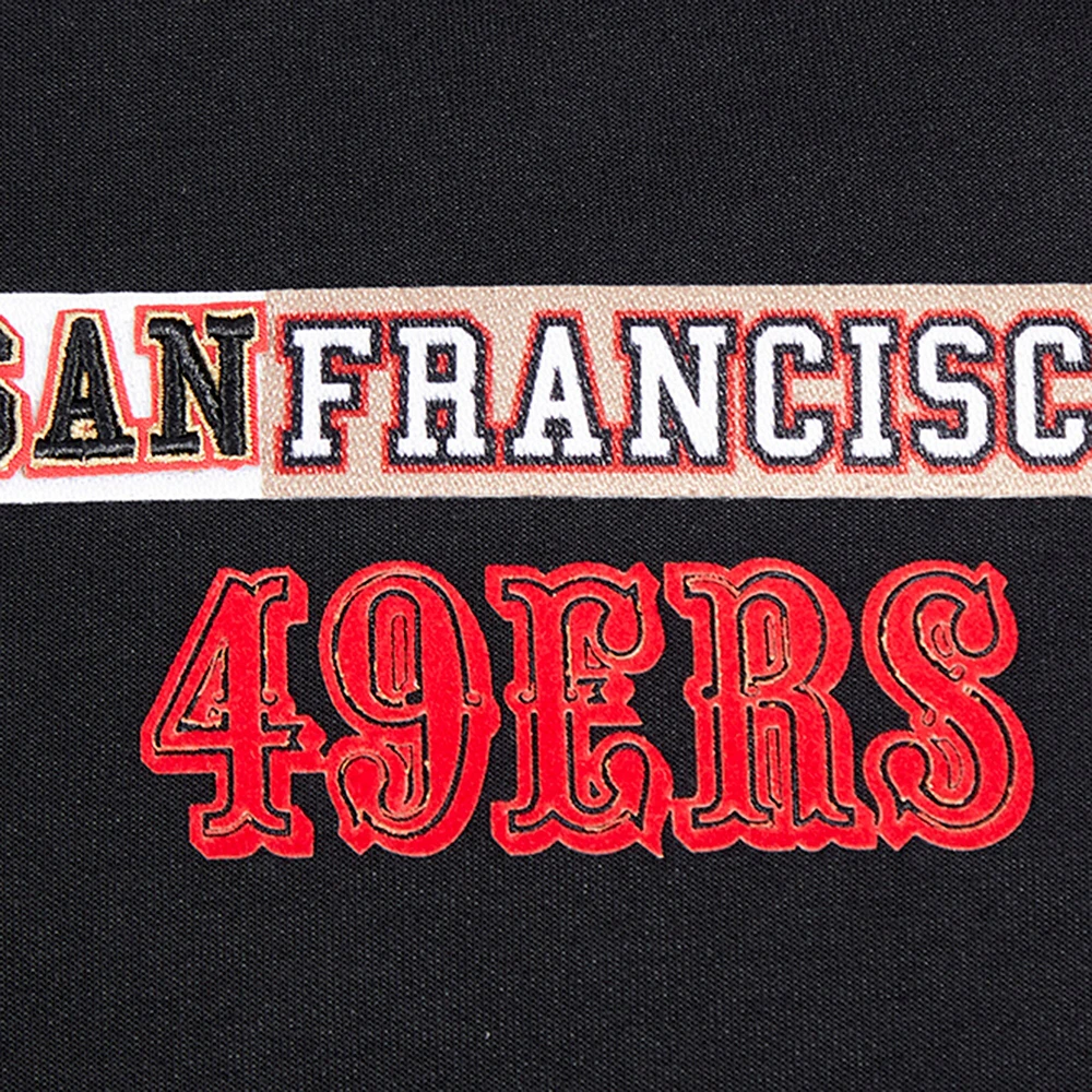 Women's Pro Standard Black San Francisco 49ers Split Logo Full-Zip Hoodie