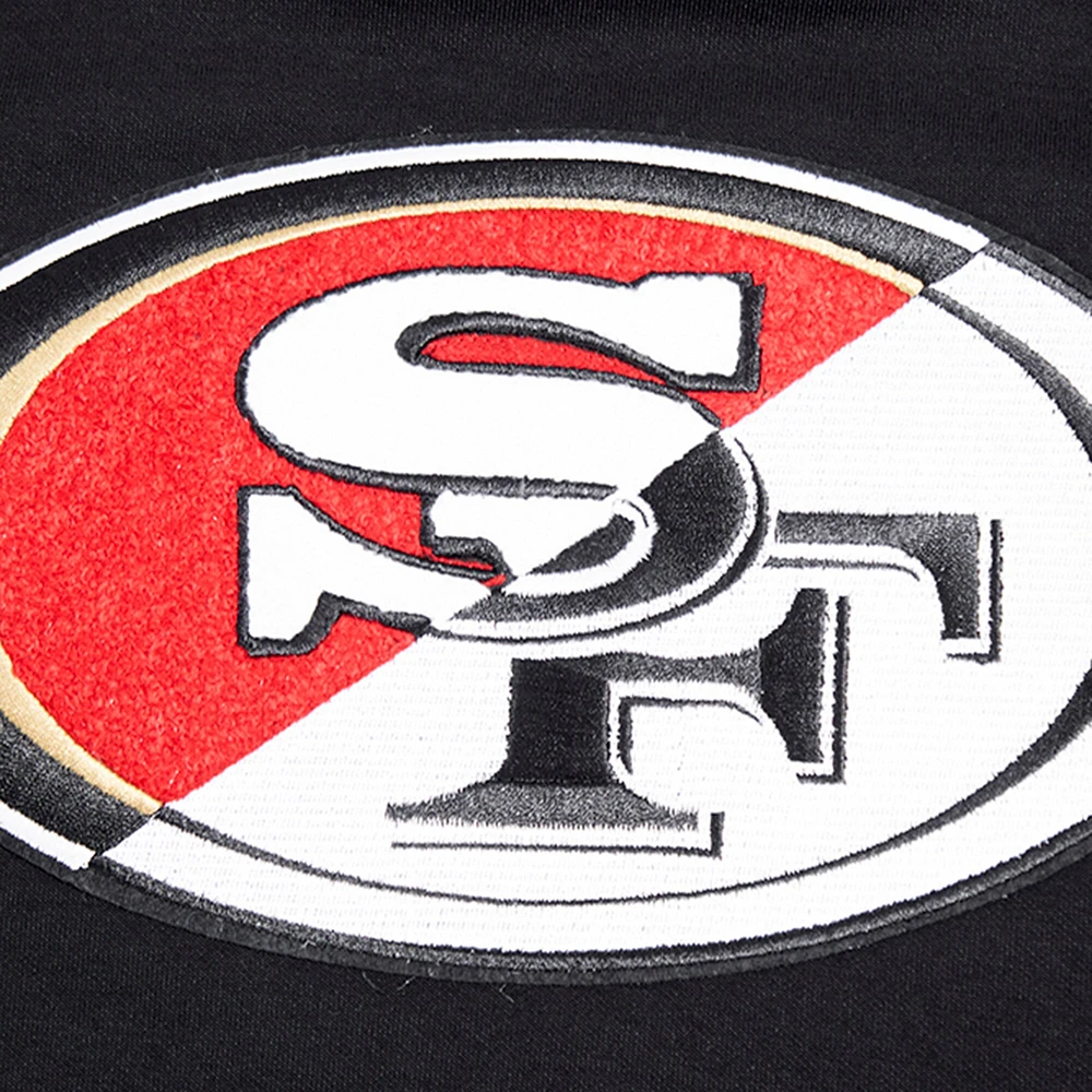 Women's Pro Standard Black San Francisco 49ers Split Logo Full-Zip Hoodie