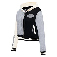Women's Pro Standard Gray San Francisco 49ers Reverse French Terry Colorblock Full-Zip Hoodie