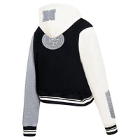 Women's Pro Standard Gray San Francisco 49ers Reverse French Terry Colorblock Full-Zip Hoodie