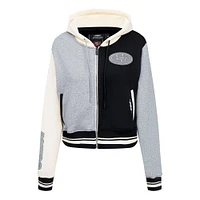 Women's Pro Standard Gray San Francisco 49ers Reverse French Terry Colorblock Full-Zip Hoodie