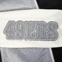 Women's Pro Standard Gray San Francisco 49ers Reverse French Terry Colorblock Full-Zip Hoodie