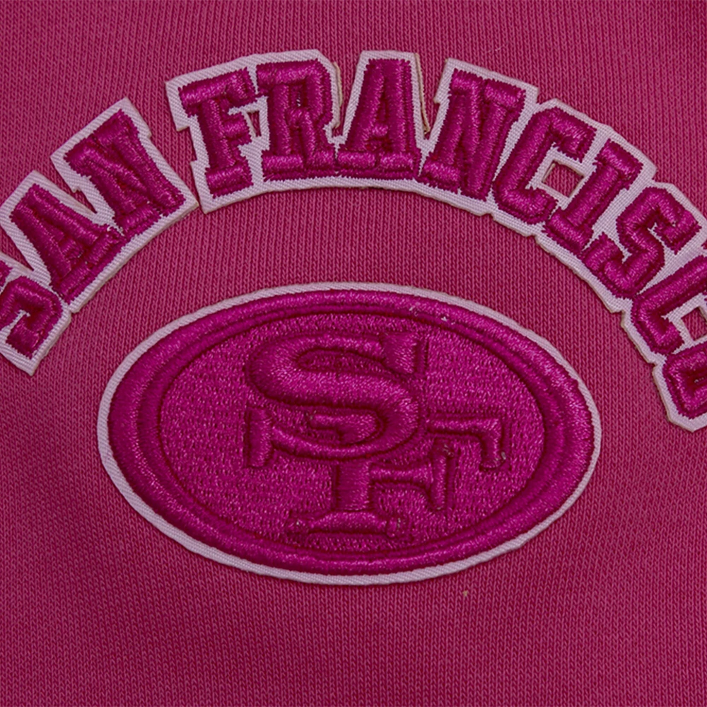 Women's Pro Standard Pink San Francisco 49ers Triple Cropped Fleece Pullover Hoodie