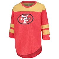 Women's Starter Scarlet San Francisco 49ers Fullback Tri-Blend 3/4-Sleeve T-Shirt