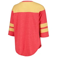 Women's Starter Scarlet San Francisco 49ers Fullback Tri-Blend 3/4-Sleeve T-Shirt