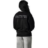 Women's The Wild Collective Black San Francisco 49ers Long Sleeve Knit Pullover Sweatshirt