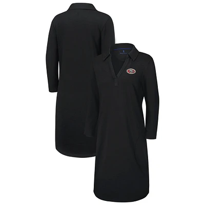 Women's Tommy Bahama Black San Francisco 49ers Ashby Isles Three-Quarter Length Sleeve Pullover
 Jersey Dress