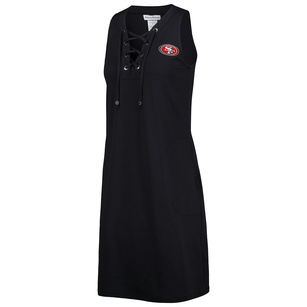 Women's Tommy Bahama Black San Francisco 49ers Island Cays Lace-Up Dress