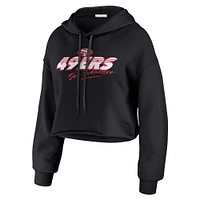 Women's WEAR by Erin Andrews Black San Francisco 49ers Prime Cropped Pullover Hoodie