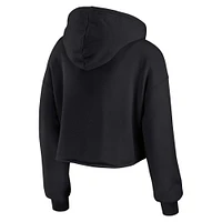 Women's WEAR by Erin Andrews Black San Francisco 49ers Prime Cropped Pullover Hoodie