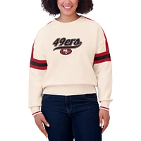 Women's WEAR by Erin Andrews  Cream San Francisco 49ers Stripe Pullover Sweater