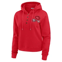 Women's WEAR by Erin Andrews  Scarlet San Francisco 49ers Plus Waffle Hoodie Pullover Top