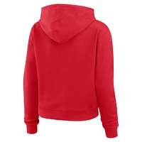 Women's WEAR by Erin Andrews  Scarlet San Francisco 49ers Plus Waffle Hoodie Pullover Top
