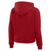 Women's WEAR by Erin Andrews Scarlet San Francisco 49ers Waffle-Knit Pullover Hoodie