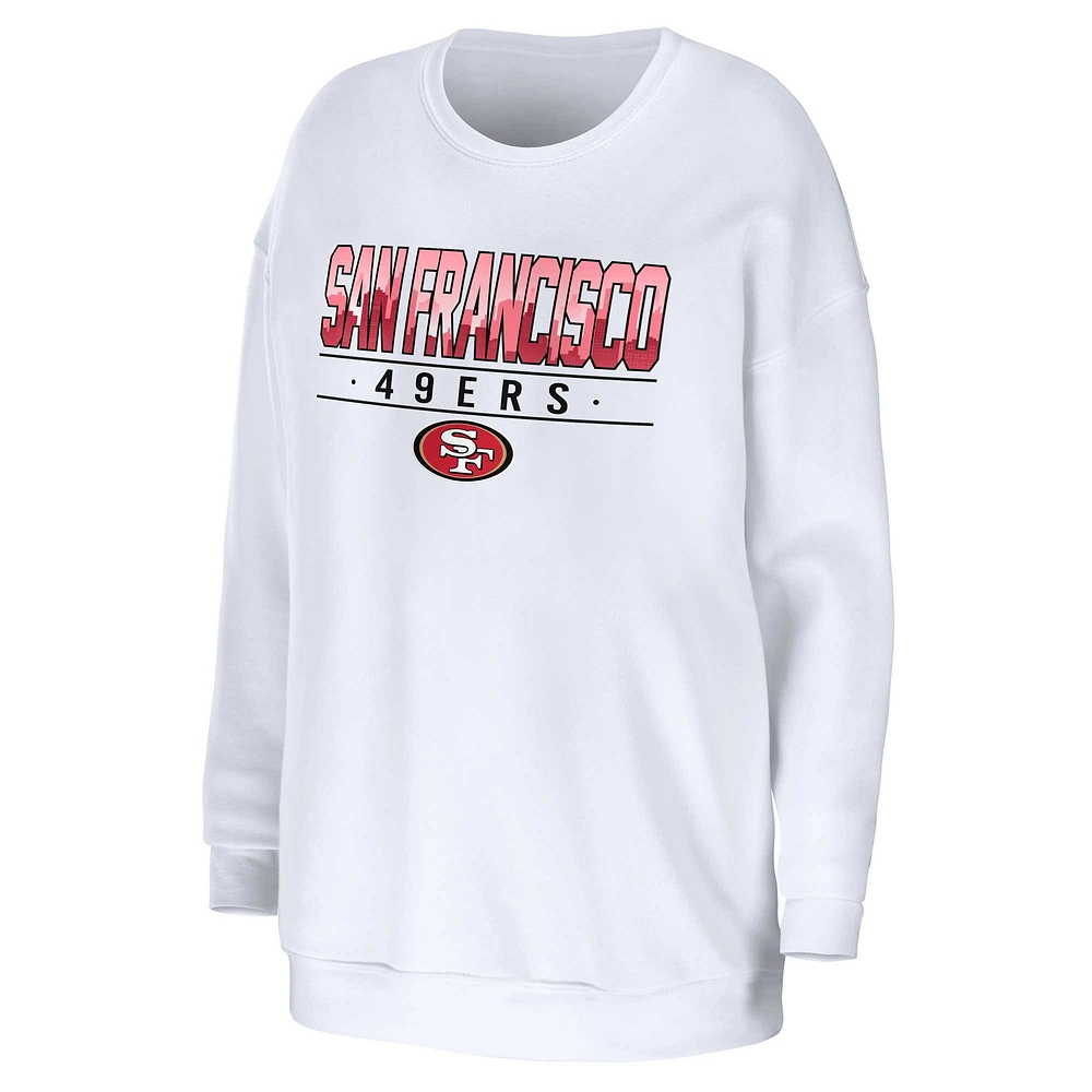 Women's WEAR by Erin Andrews White San Francisco 49ers Domestic Pullover Sweatshirt
