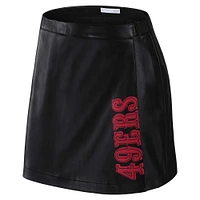 Women's WEAR by Erin Andrews x Gracie Hunt Black San Francisco 49ers Wrap Skirt