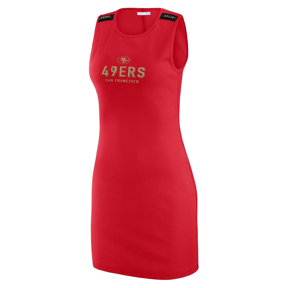 Robe débardeur côtelée Scarlet San Francisco 49ers pour femme WEAR by Erin Andrews x Gracie Hunt