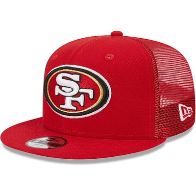 Casquette New Era Scarlet San Francisco 49ers Main Trucker 9FIFTY Snapback pour jeune